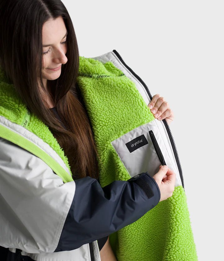 Advance - Poncho Impermeable Zippé Adulte Manches Longues Gris/CitronPonchosDryrobe