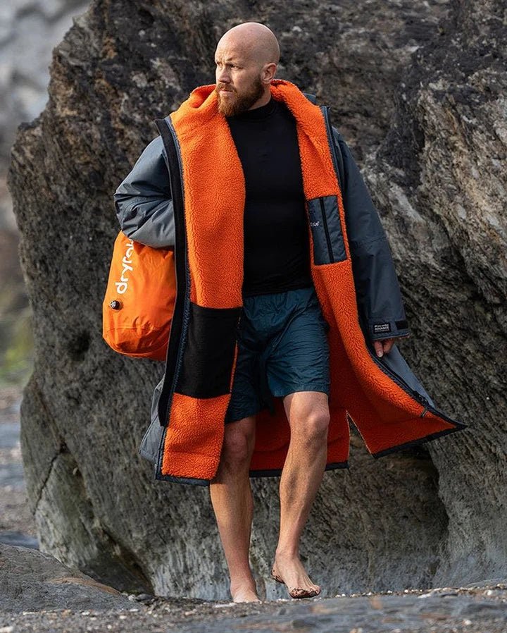 Advance - Poncho Impermeable Zippé Adulte Manches Longues Gris/OrangePonchosDryrobe