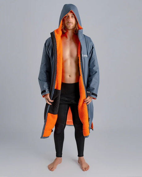 Advance - Poncho Impermeable Zippé Adulte Manches Longues Gris/OrangePonchosDryrobe