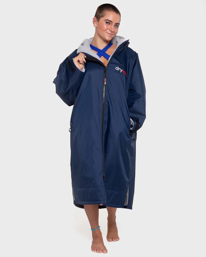 Advance - Poncho Impermeable Zippé Adulte Manches Longues Navy / GrisPonchosDryrobe