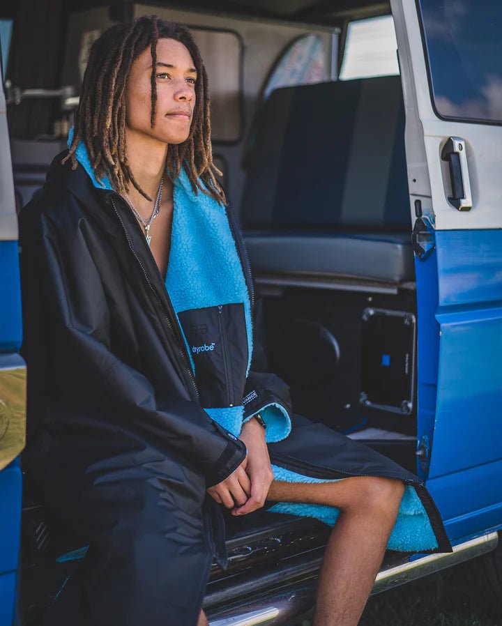 Advance - Poncho Impermeable Zippé Adulte Manches Longues Noir / BleuPonchosDryrobe