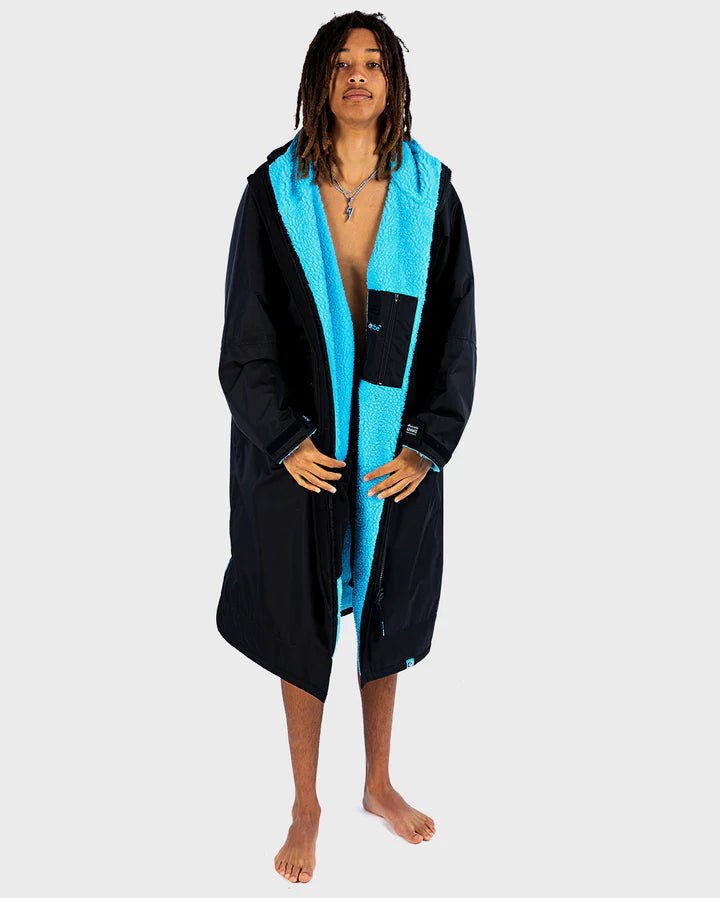 Advance - Poncho Impermeable Zippé Adulte Manches Longues Noir / BleuPonchosDryrobe