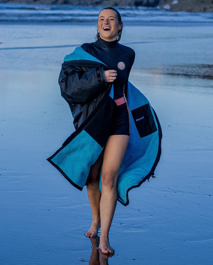 Advance - Poncho Impermeable Zippé Adulte Manches Longues Noir / BleuPonchosDryrobe