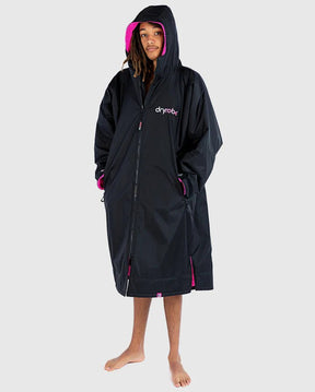 Advance - Poncho Impermeable Zippé Adulte Manches Longues Noir / RosePonchosDryrobe
