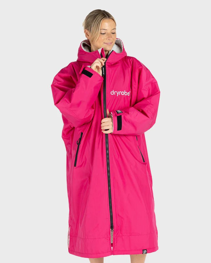 Advance - Poncho Impermeable Zippé Adulte Manches Longues Rose / GrisPonchosDryrobe