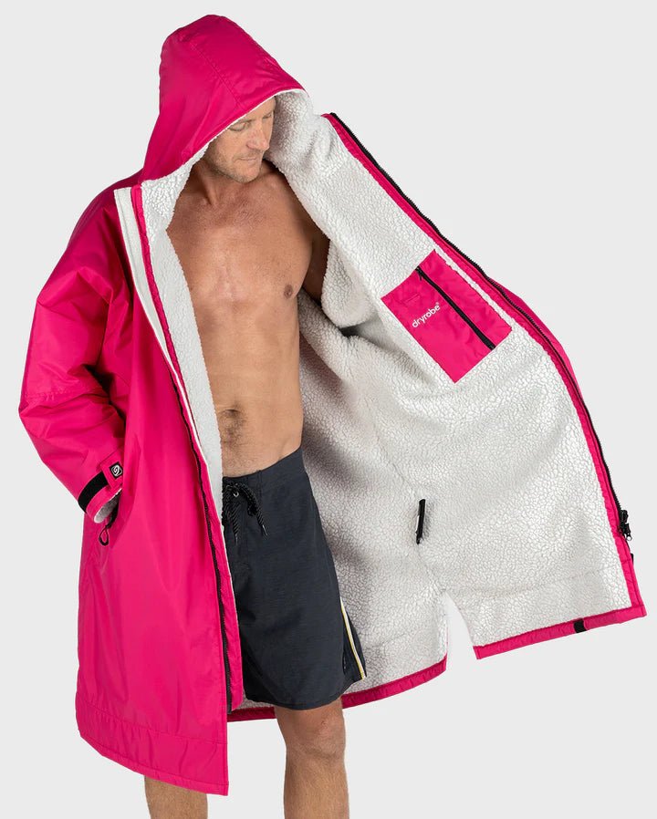 Advance - Poncho Impermeable Zippé Adulte Manches Longues Rose / GrisPonchosDryrobe