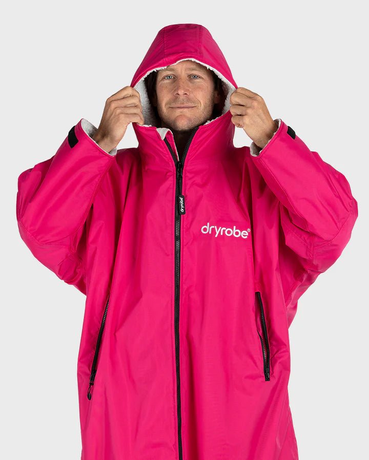 Advance - Poncho Impermeable Zippé Adulte Manches Longues Rose / GrisPonchosDryrobe