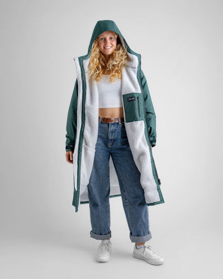 Advance - Poncho Impermeable Zippé Adulte Manches Longues VertPonchosDryrobe