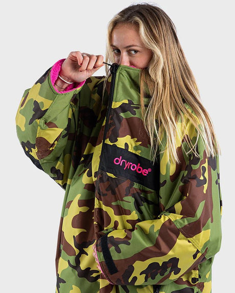 Advance - Poncho Impermeable Zippé Adulte Manches Longues Vert CamoPonchosDryrobe