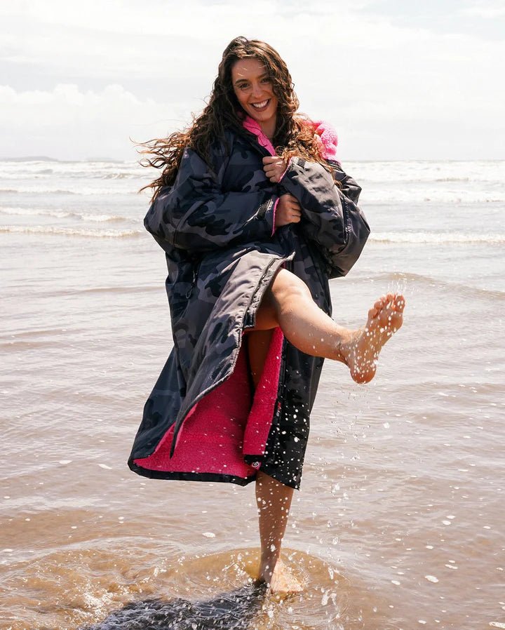 Advance - Poncho Impermeable Zippé Adulte ML Noir Camo / RosePonchosDryrobe