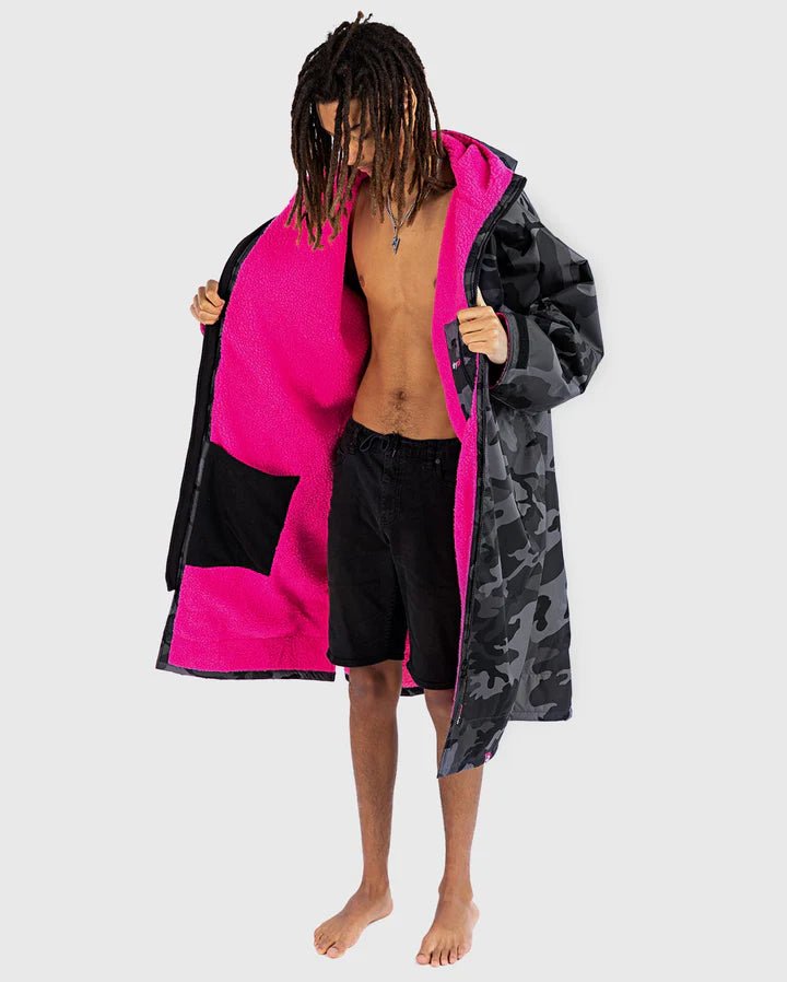 Advance - Poncho Impermeable Zippé Adulte ML Noir Camo / RosePonchosDryrobe