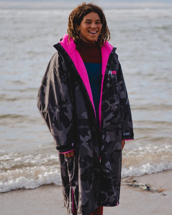 Advance - Poncho Impermeable Zippé Adulte ML Noir Camo / RosePonchosDryrobe