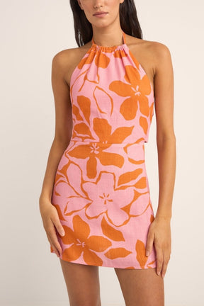 Bora Bora Floral Halter Mini Robe FemmeDressRhythm