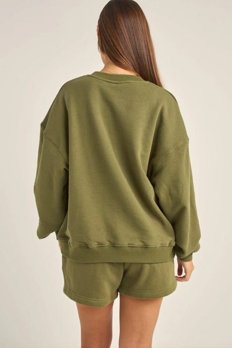 College Crew Neck Polaire Femme#SweatsRhythm
