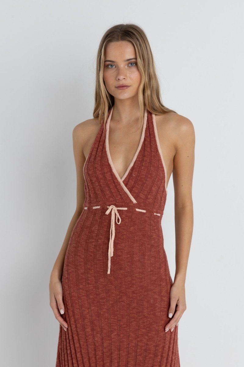 Empire Halter Knit - Robe Mi-Longue FemmeDressRhythm