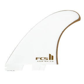 FCS II Album Twin+1 PG White/Gold Retail Fins - Derives de SurfDérivesFcs