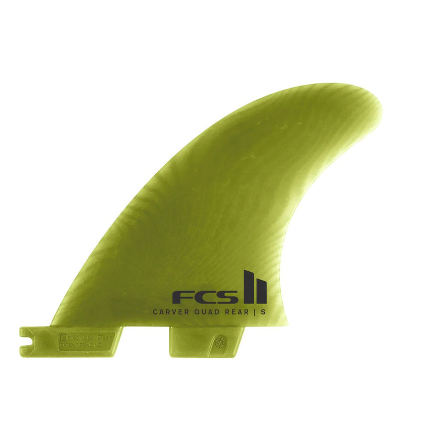 FCS II Carver Neo Glass Eucalyptus Quad Rear Retail Fins Derives SurfDérivesFcs