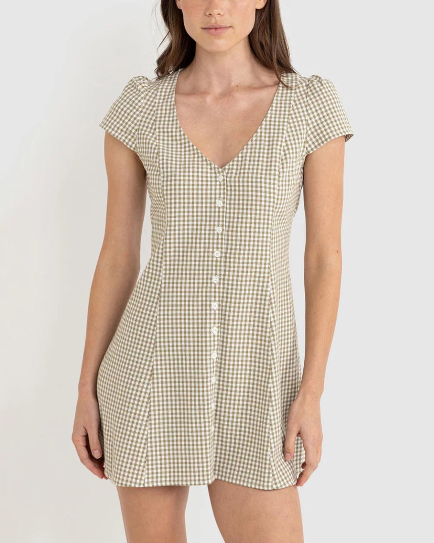 Lola Check Cap Sleeve Mini - Robe Courte FemmeDressRhythm