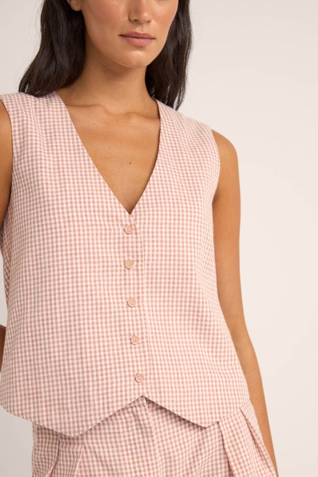 Lola Check Vest Check Vest Femme#DébardeursRhythm
