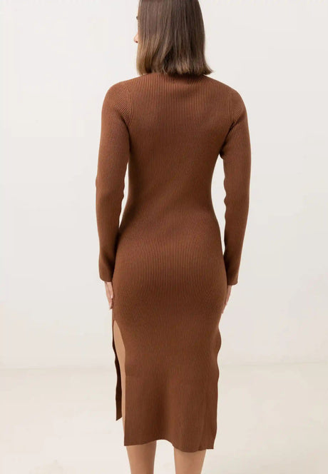 Long Sleeve Robe Mi - Longue Femme#DressRhythm