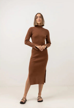 Long Sleeve Robe Mi - Longue Femme#DressRhythm
