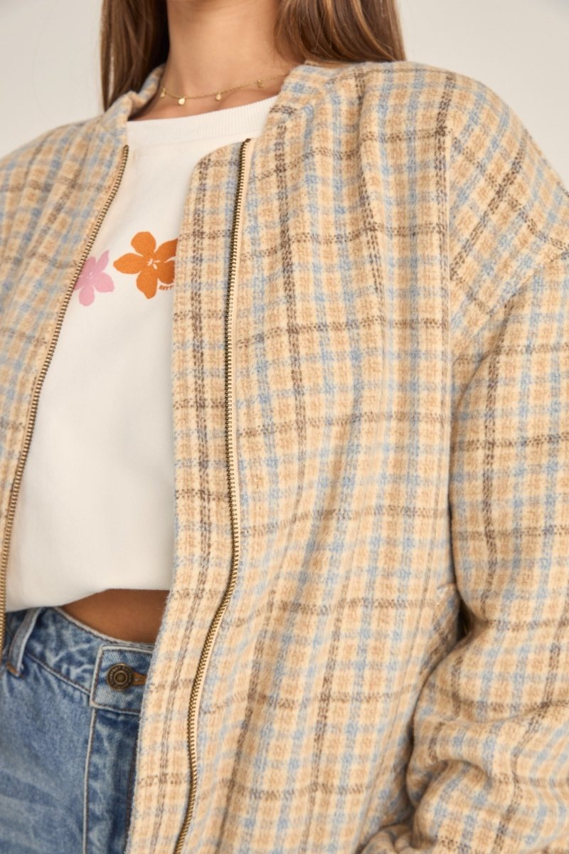 Luca Oversized Check Bomber - Veste FemmeVestesRhythm