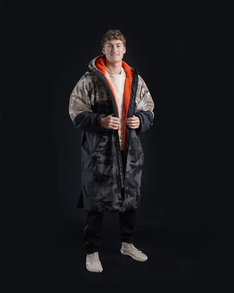 Nexus - Poncho Impermeable Zippé Adulte Manches Longues Noir CamoPonchosDryrobe
