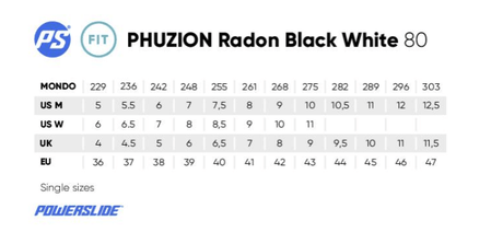 PHUZION RADION 80 Rollers En Ligne Freeskate UnisexeRollers FreeskatePowerslide