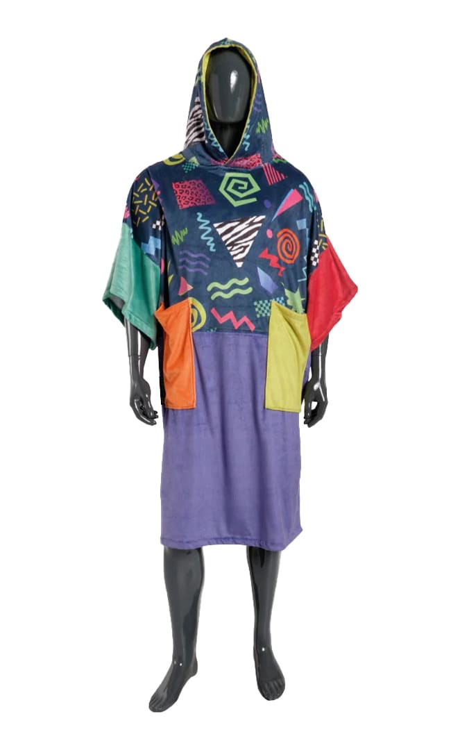 OLAOLA Poncho De Surf Pour Adulte, Serviette De Bain Avec Capuche Et Poche, Peignoir à Langer, Poncho De Plage à Séchage Rapide Pour Femmes Et Hommes (Tie-Dye