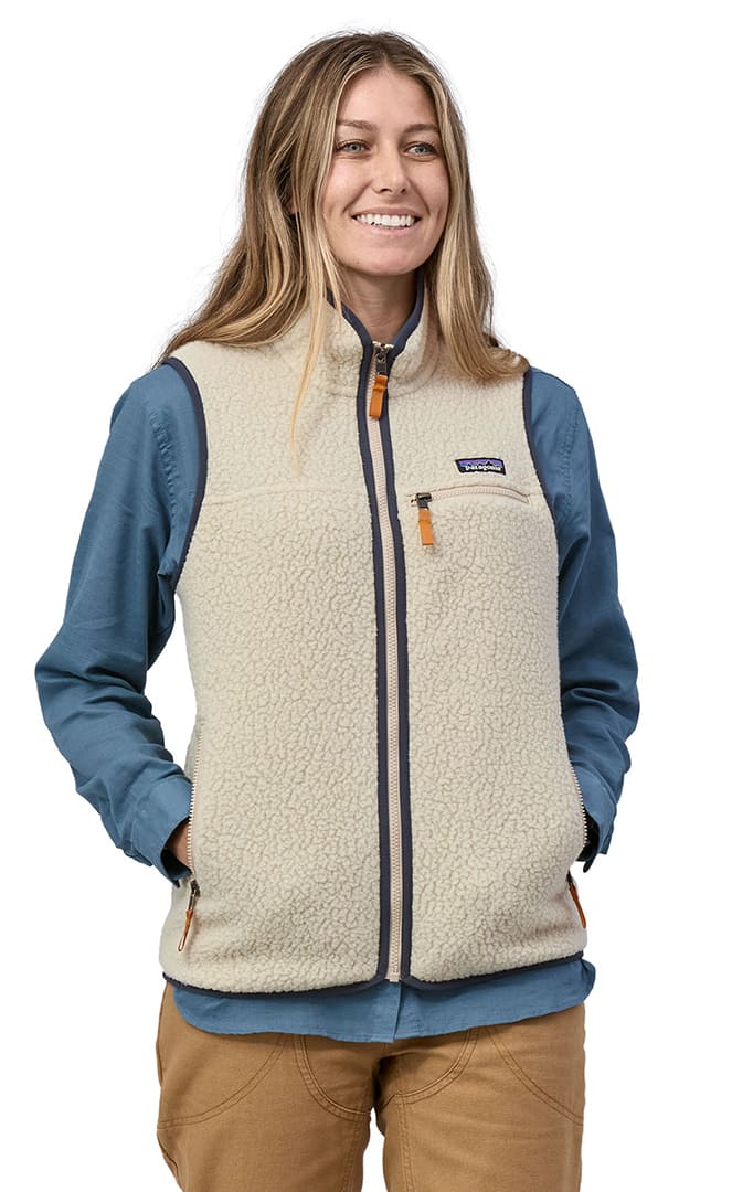 Giacca in Pile Retro Senza Maniche Donna