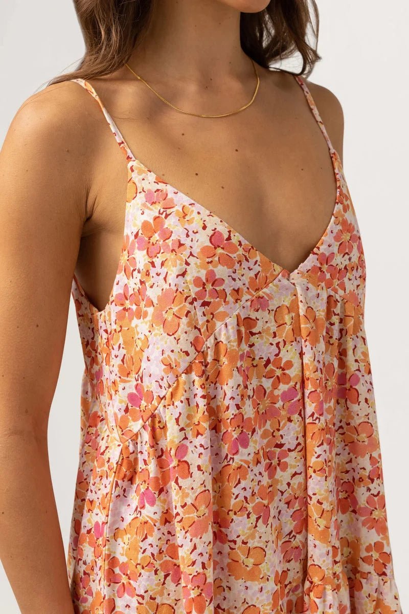 Rosa Floral Tiered - Robe Mi - Longue FemmeDressRhythm