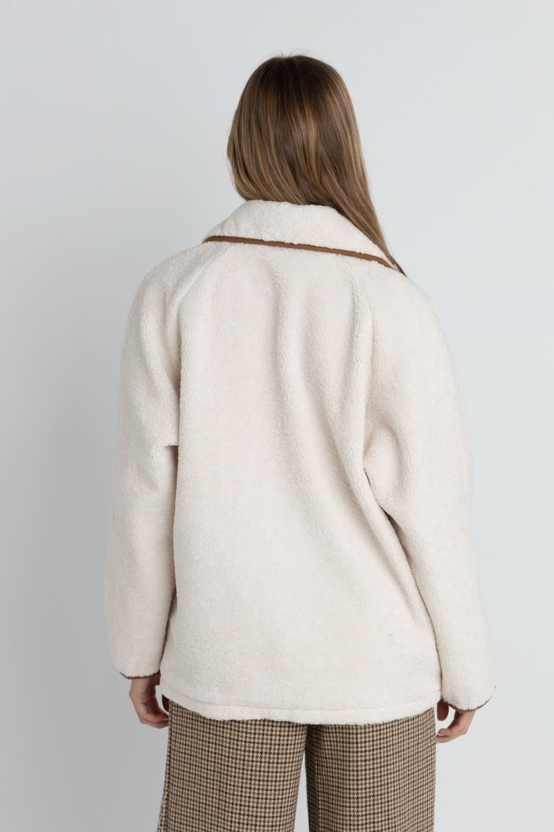 Manteau Polaire Femme Hiver - Sherpa Doux - Zippé - Pour Ski, Randonnée - Style élégant Et Chaud - 4