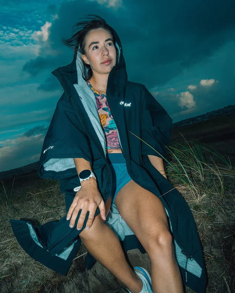 Tech - Lite - Poncho Impermeable Zippé Adulte Manches Courtes Noir GrisPonchosDryrobe