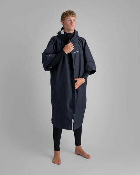 Tech - Lite - Poncho Impermeable Zippé Adulte Manches Courtes Noir GrisPonchosDryrobe