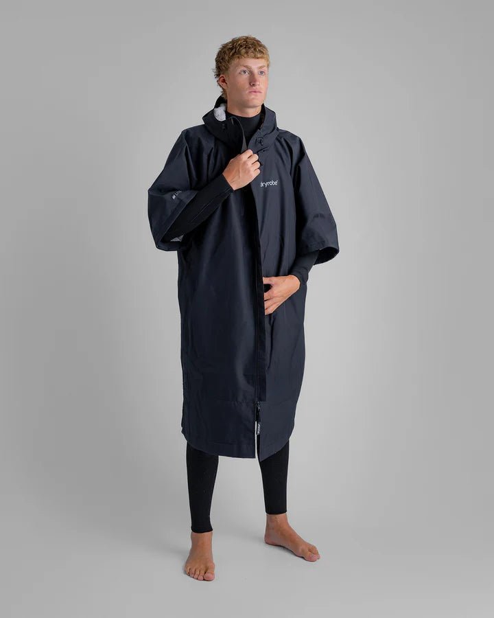 Tech - Lite - Poncho Impermeable Zippé Adulte Manches Courtes Noir GrisPonchosDryrobe