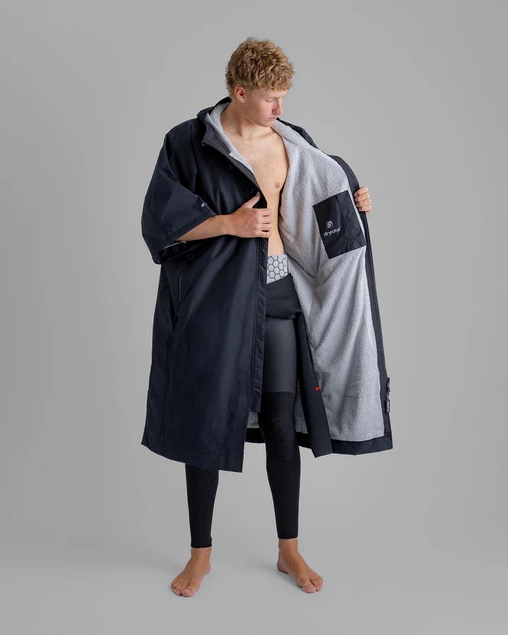 Tech - Lite - Poncho Impermeable Zippé Adulte Manches Courtes Noir GrisPonchosDryrobe