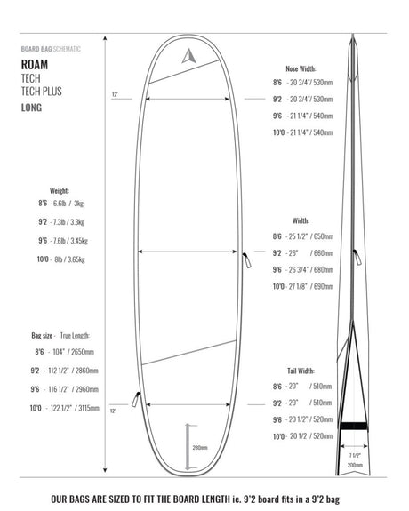 Tech Plus 10Mm Housse De Surf LongboardHousses SurfRoam