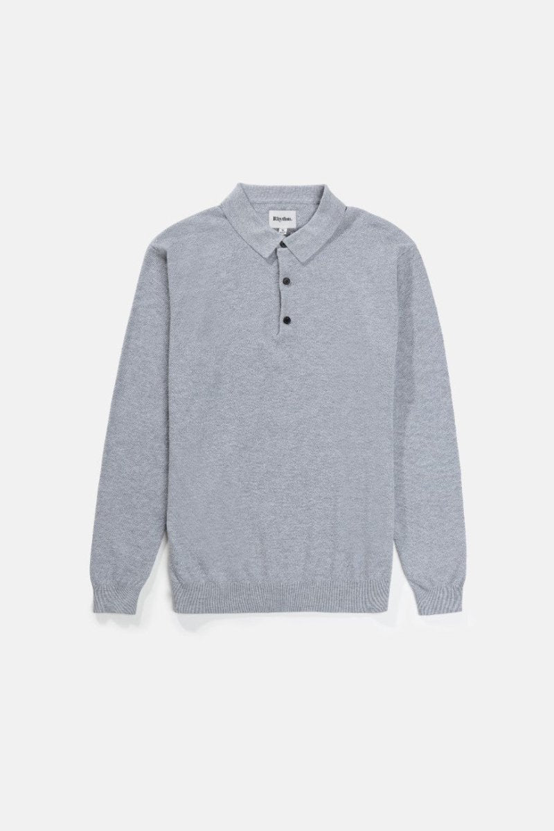 Textured Knit L/S - Polo HommeTee ShirtsRhythm