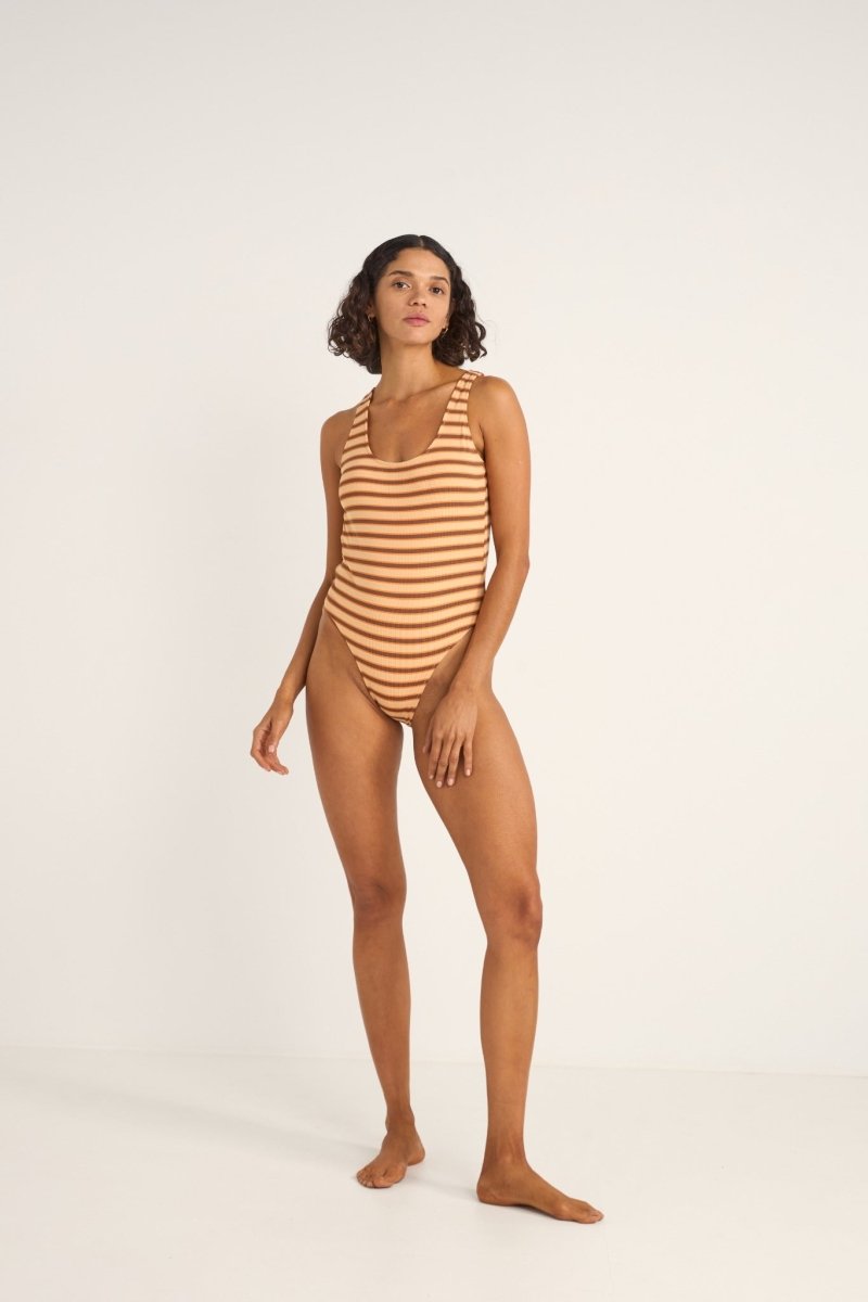 Tide Stripe Scoop Neck One Piece FemmeMaillots De BainRhythm