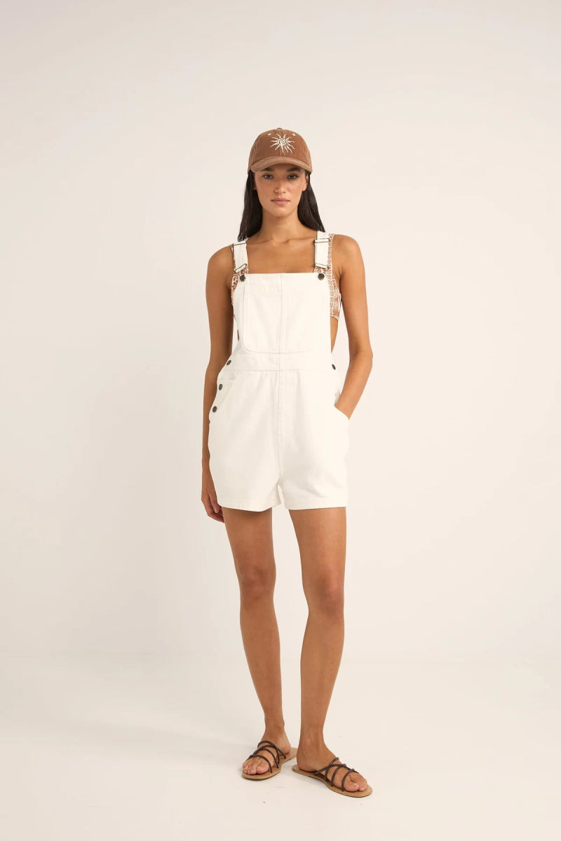 Combishort Femme Blanc - Bretelles Larges, Style Décontracté été - Occasion Très Bon état