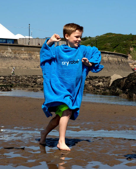 Towel Robe Organic - Poncho Coton Organic Enfant BleuPonchosDryrobe