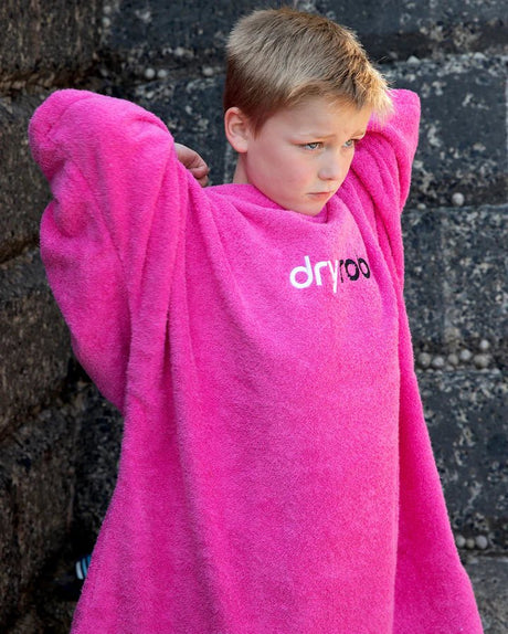 Towel Robe Organic - Poncho Coton Organic Enfant RosePonchosDryrobe