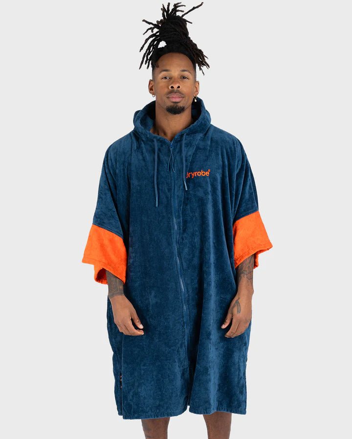 Towel Robe - Poncho Zippé Coton Organic Adulte BleuPonchosDryrobe