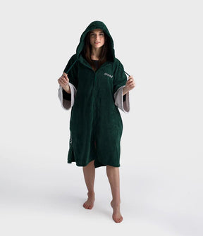 Towel Robe - Poncho Zippé Coton Organic Adulte VertPonchosDryrobe