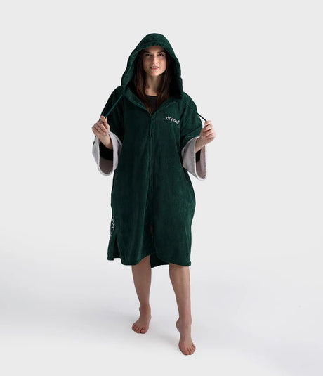 Towel Robe - Poncho Zippé Coton Organic Adulte VertPonchosDryrobe