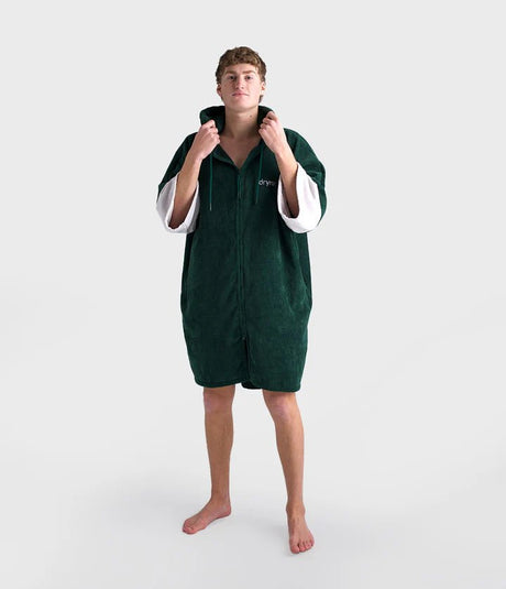 Towel Robe - Poncho Zippé Coton Organic Adulte VertPonchosDryrobe