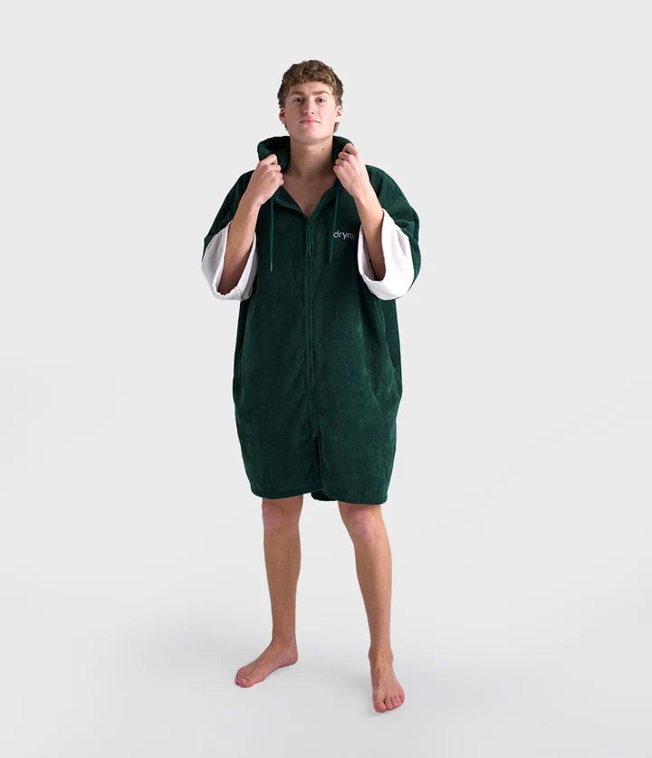 Towel Robe - Poncho Zippé Coton Organic Adulte VertPonchosDryrobe