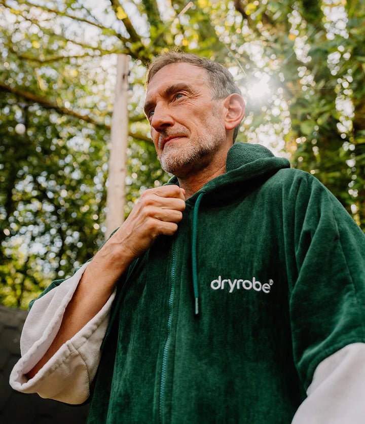 Towel Robe - Poncho Zippé Coton Organic Adulte VertPonchosDryrobe