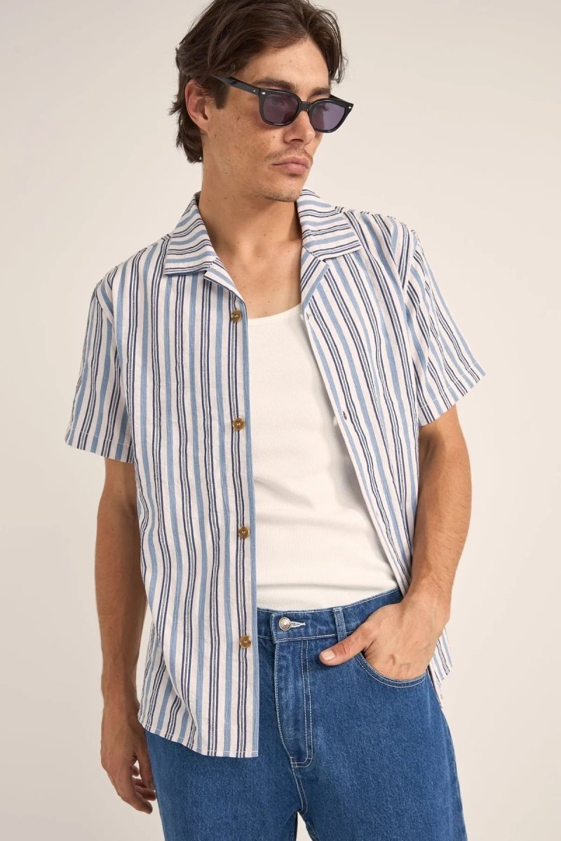 Vacation Strip Ss Chemise Homme#ChemisesRhythm