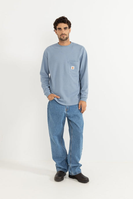 Vintage Pocket Waffle - T Shirt Homme Manches LonguesTee ShirtsRhythm